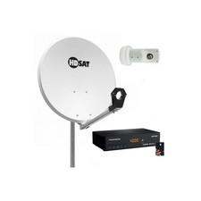 Pack HDSAT Parabole satellite acier 60cm + Récepteur ASTRA + LNB Single