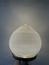 Holophane Signed Acorn  Prismatic Glass Shade 4” Fitter Industrial Lamp Light