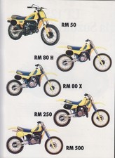 Motorcycle Motocross  Suzuki RM 50 80 125 250 500  Quad LT125 sale brochure