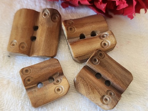 Lot boutons anciens bois - lot, 4