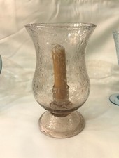 BIOT Candle Holder Photophore Blown Glass Bubble Smoked Signed BIOT 23cm Globe Tulip