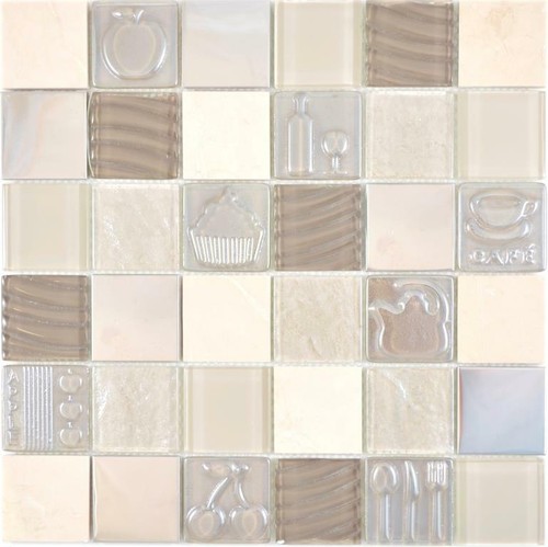 Acier pierre mosaïque beige - pierre,