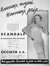 PUBLICITÉ 1935 SCANDALE EN TULLE DOGNIN TISSÉ LATEX NOUVEAU MOYEN - OCCULTA