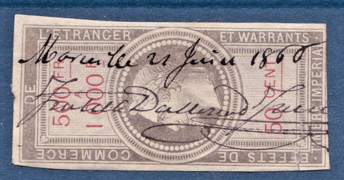Timbre france fiscal 1868 - france,