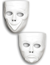 Comédie Tragédie Masques Happy & Triste Effrayant Halloween Purge Bal Masqué