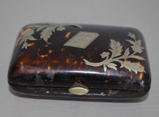 Ancien Porte-monnaie Miniature Accordéon Ecaille et Argent Napoléon III