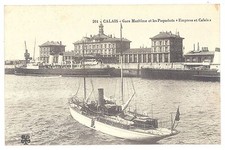 CPA 62 - CALAIS - 204. Gare Maritime et les Paquebots " Empress et Calais "
