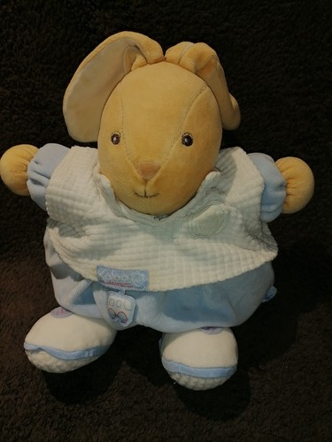 Doudou boule lapin beige bleu - beige,