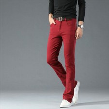 Hommes Patte D’Éléphant Jean 60s 70s Rétro Évasé Pantalon Stretch Décontracté