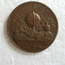 MÉDAILLE MENS AGIT MOLEM école communale Saint Joseph bronze 1901 signe DESAIDE