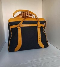 1970s Valentino Garavani 1970s Vintage Leather Fabric Shoulder Bag Tote Bag 