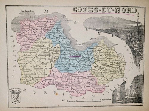 Carte ancienne xixe côte - carte,