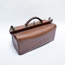 old doctor bag leather briefcase vintage 1900s suitcase