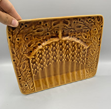 Antique Sarreguemines Earthenware Mustard Art Deco Asparagus Dish