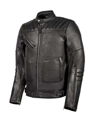 Blouson cuir noir hevik - blouson,