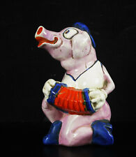 Onnaing Earthenware Walt Disney Piggy Bank Pig Accordionist Pig c1930