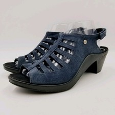 Romika Mokasetta 287 Womens US 11 EU 42 Navy Blue Suede Leather Sandal Germany