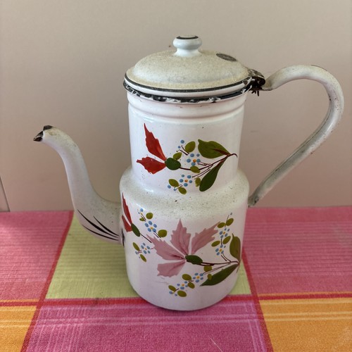 Ancienne cafetière émaillée - cafetière,