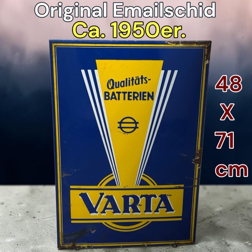 Panneau emaille vintage varta - emaille,