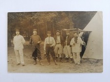 Old postcard PHOTO FRANCE MILITARY CAMP SOLDIERS uniform of the 46th Regiment tent