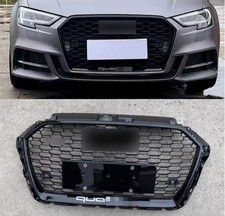 For AUDI A3 S3 RS3 2017 2018 2019 2020 Honeycomb Front bumper Grille grill black
