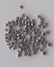 LOT DE 500 PERLES DE ROCAILLE ARGENTE ARGENT Ø 4 mm 6/0 CREATION BIJOUX