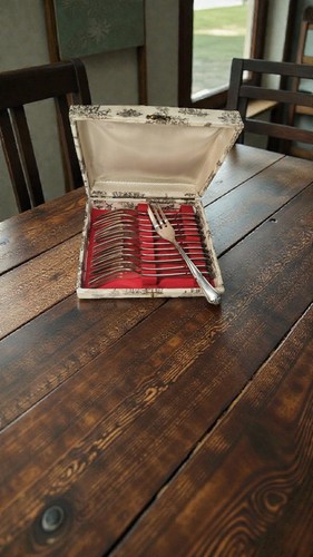 Set silver metal dessert - set,