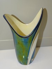 -ANCIEN VASE CERAMIQUE VERCERAM VALLAURIS VINTAGE Reflets métalliques déco 60/70