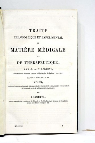 Livre ancien giacomini traite - ancien,