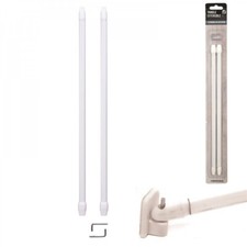 2 Tringles à Rideaux Extensibles Blanches 30 à 50 cm Idéal Fenêtre + 4 Crochets
