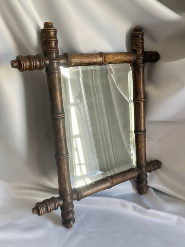 Miroir ancien bois tourné - ancien,