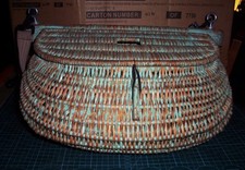 PANIER A PECHE ANCIEN OSIER