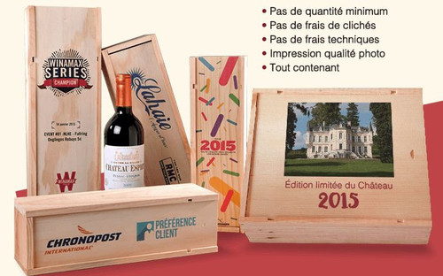 Caisse bois vins - vins, glissière