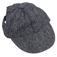 Petite casquette intelligente élégante en tweed gris pour chiot avec fentes...