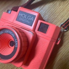 Holga Digital Toy Camera Color Neon Orange With Strap No Box Used