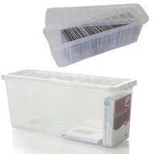 Crystal CD DVD Storage Shelf Box with Lid Plastic Clear Album Disc Protector Box