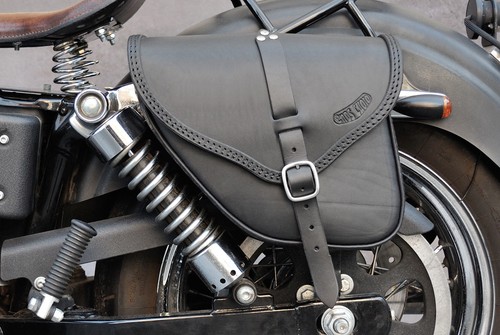Sacoche cuir pour harley - sacoche,
