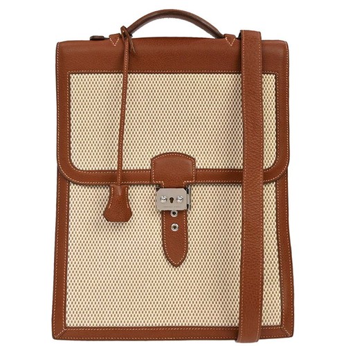 Hermes beige brown toile - beige,