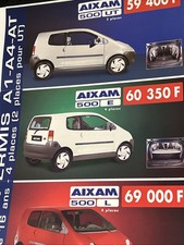 The Aixam 500 Range Car Sales Info Brochure Sheet In French 1999