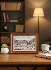 Vintage Ceramic Tile Painting "Château de Chantilly" French Wall Element