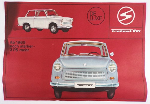 Old advertising sheet trabant - old,
