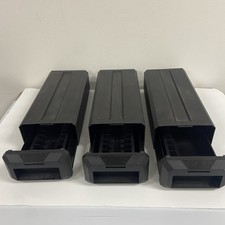 Set of 3  POSSO Media Boxes Storage System Black Vintage Plastic