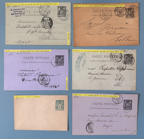 Lot 6 entiers postaux - de,