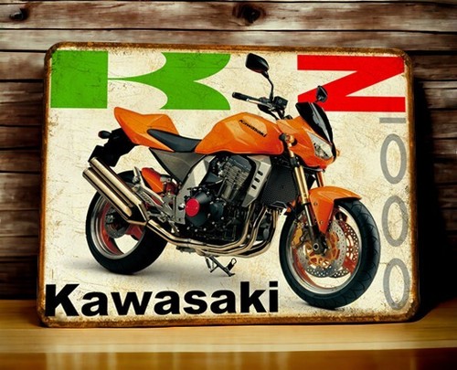 Plaque métal vintage - vintage, kawasaki