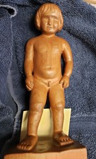 100 Year Old Small Carved Wooden Wood Statue of Boy - Kentucky Appalachians