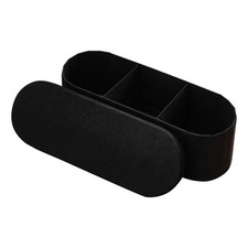 VEVOR Banc de rangement ovale coffre bout de lit pliable en polaire Teddy noir
