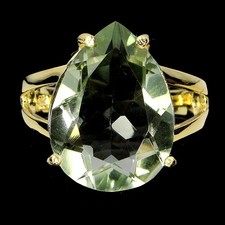 925 Bague en Argent Poire Vert Améthyste 18x13mm Gemme Bijoux Taille 8