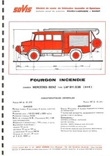 MERCEDES-BENZ / TYPE LAF 911 D 36 4X4 / FIRE VAN / TECHNICAL SHEET
