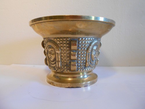 Ancien pilon mortier bronze - mortier,