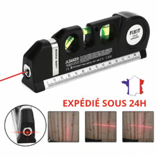 Niveau Laser Multifonction 4 en 1 avec Règle 2,5m et 3 Niveau à Bulle